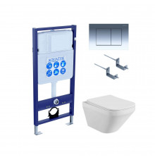 Set AQUATEK ЛИРА (рама AQUATEK Standard INS-0000012 с звукоиз.прокладкой+крепеж KKI-0000002+кнопкаKDI-0000010+унитаз ЛИРА AQ1155-00 с крышкой-сиденьем