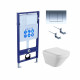 Set AQUATEK ЛИРА (рама AQUATEK Standard INS-0000012 с звукоиз.прокладкой+крепеж KKI-0000002+кнопкаKDI-0000010+унитаз ЛИРА AQ1155-00 с крышкой-сиденьем