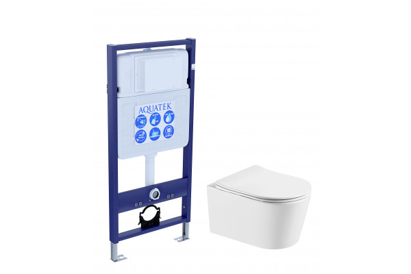SET AQUATEK ОБЕРОН T (рама AQUATEK Standard INS-0000012(без клавиши и крепежа)+унитаз ОБЕРОН AQ1365T-00 с тонким сиденьем soft-close
