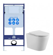 SET AQUATEK ВЕГА cmp (рама AQUATEK Standard INS-0000012(без клавиши и крепежа)+унитаз компакт ВЕГА AQ1904-00 с тонким сиденьем soft-close