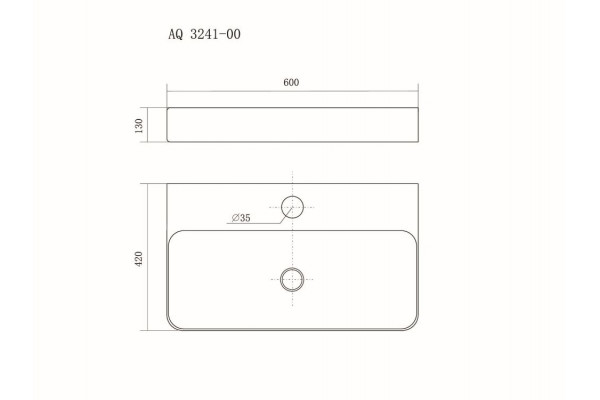 Раковина накладная Aquatek AQ3241-00 60х42 см белая