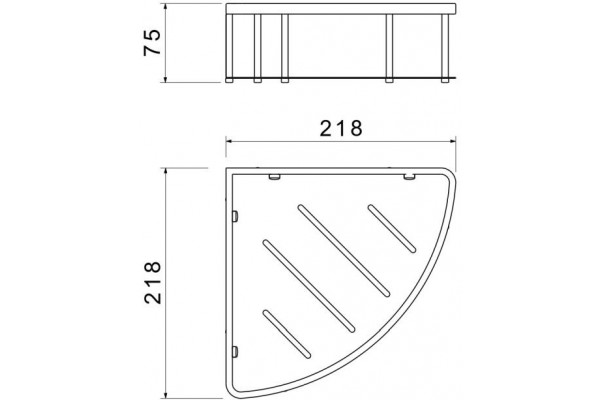 Угловая полка AQUATEK, хром AQ4926CR
