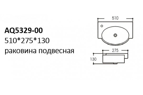 AQ5329-00 раковина 510*275*130