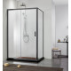 AQ ARI RA 12020BL Душевая дверь двухэлементная, раздвижная1200x2000 профиль черный, стекло прозрачное