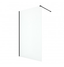 AQ WIW 08020BL Душевая перегородка Walk in с держателем 800x2000 профиль черный, стекло прозрачное