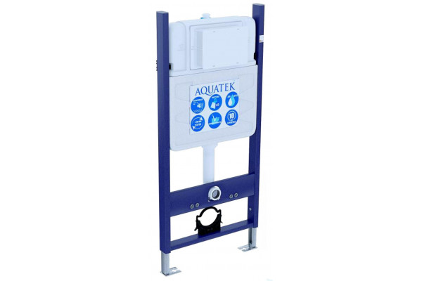 SET AQUATEK ЛИБРА N-14 cm: Рама AQUATEK Standard INS-0000014 без клавиши и крепежа + Унитаз ЛИБРА New компакт AQ1148N-00 с тонким сиденьем soft-close