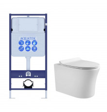 SET AQUATEK НИКА (рама AQUATEK Standard INS-0000012(без клавиши и крепежа)+унитаз НИКА AQ2009-00 с тонким сиденьем soft-close