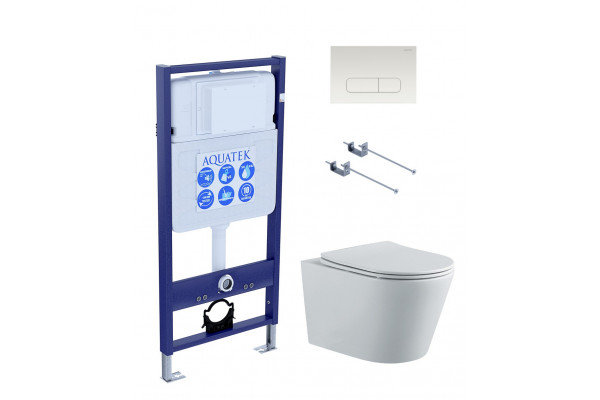 SET AQUATEK ВЕГА-1905-013: инсталляция AQUATEK Standard INS-0000012 + +унитаз ВЕГА AQ1905-00 с тонким сиденьем sc + клавиша KDI-0000013 + крепеж KKI-0000001