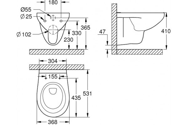 SET Комплект 4 в 1 (Aquatek рама Standart INS-0000012 с крепежом KDI-0000002 + Grohe Bau Ceramic унитаз 39427000 с сиденьем (с микролифтом) 39493000)