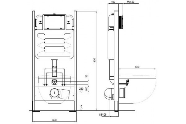 SET Комплект 4 в 1 (Aquatek рама Standart INS-0000012 с крепежом KDI-0000002 + Grohe Bau Ceramic унитаз 39427000 с сиденьем (с микролифтом) 39493000)
