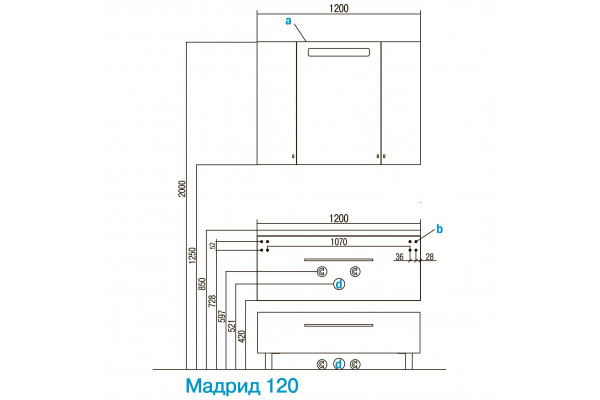 1A1269K5MA010 Набор: 1A126901MA010 Тумба-умывальник Мадрид 100 М / 1A723031AG010 Раковина Айрис 100
