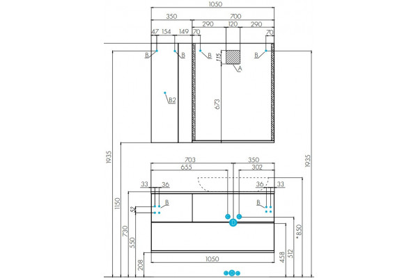 1A2469K0TEKA0 Набор: 1A246901TEKA0 Тумба-умывальник Терра 105 Дуб Кантри/Антрацит/ 1AX169WBXX000 Раковина Инфинити 60