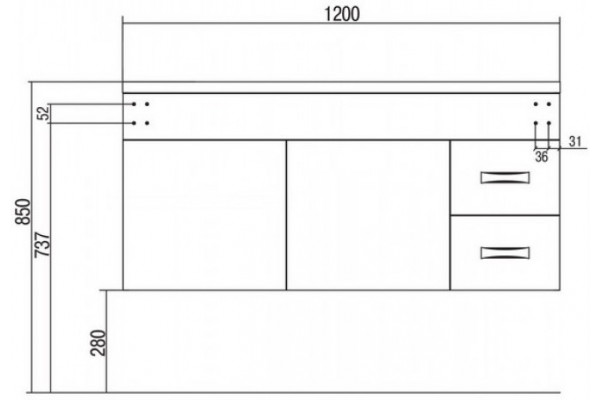 1A1106K2DR010 Набор: 1A110601DR010 Тумба-умывальник Диор 120 / 1A729631AG010 Раковина Айрис120