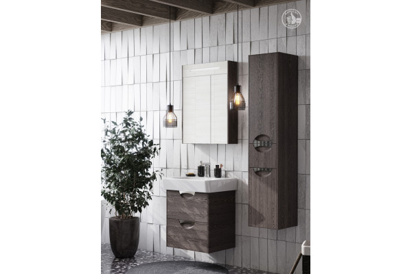 Зеркальный шкаф Aquaton Сильва 60 дуб макиато 1A216202SIW50