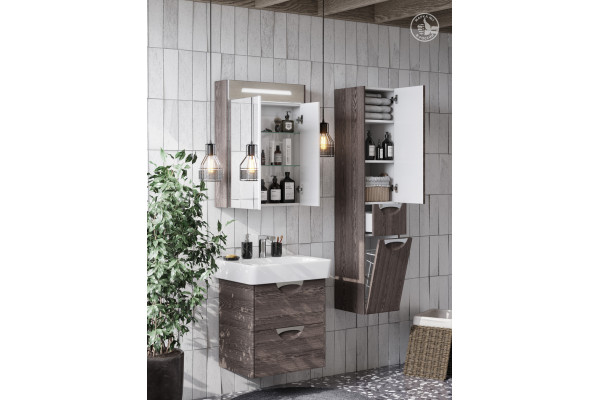 Зеркальный шкаф Aquaton Сильва 60 дуб макиато 1A216202SIW50