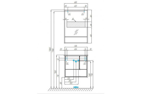 Зеркальный шкаф Акватон Ривьера 60x85 1A238902RVX20