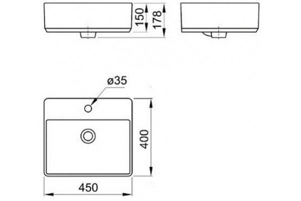 Раковина Aquaton Geometry 450х400 белая WQ8A37000000004