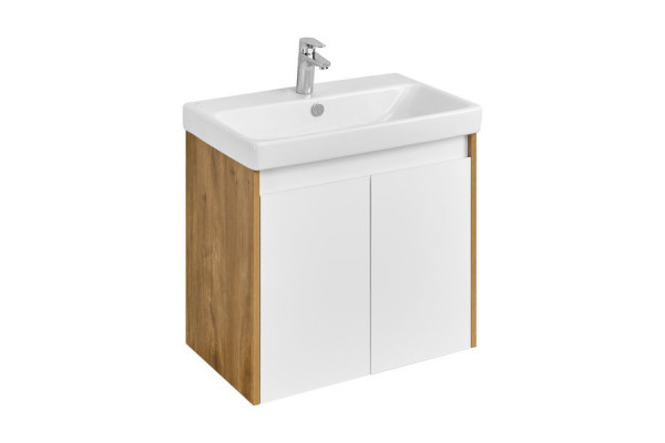 1A2789K0SDZ90 Набор: 1A278901SDZ90 Тумба-умывальник Сканди Doors 70 Бел/Дуб Рустикальный/1WH501628 Раковина Адриана 70