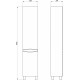 Шкаф-пенал ASB-Mebel Коста 40 R, ясень белый, с дверками, правый