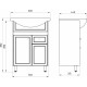 Тумба с раковиной ASB-Mebel Орхидея 60 белая, северное дерево, подвесная, с доводчиками