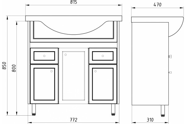 Мебель для ванной ASB-Mebel Орхидея 80 белая, северное дерево, подвесная, с доводчиками