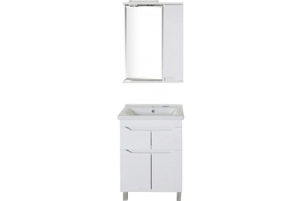 Тумба с раковиной ASB-Mebel Бари 60-2.2 белая, с ящиками, с доводчиками