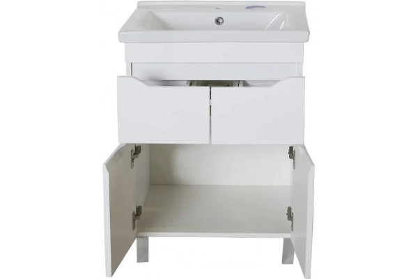 Тумба с раковиной ASB-Mebel Бари 60-2.2 белая, с ящиками, с доводчиками