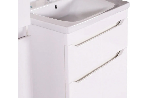 Тумба с раковиной ASB-Mebel Бари 80-2.2 белая, с ящиками, с доводчиками