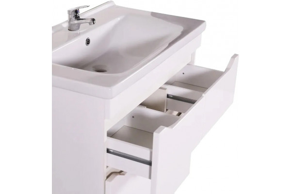 Тумба с раковиной ASB-Mebel Бари 80-2.2 белая, с ящиками, с доводчиками