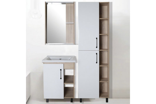 Мебель для ванной ASB-Mebel Адель 60 белый, дуб сонома, матовая