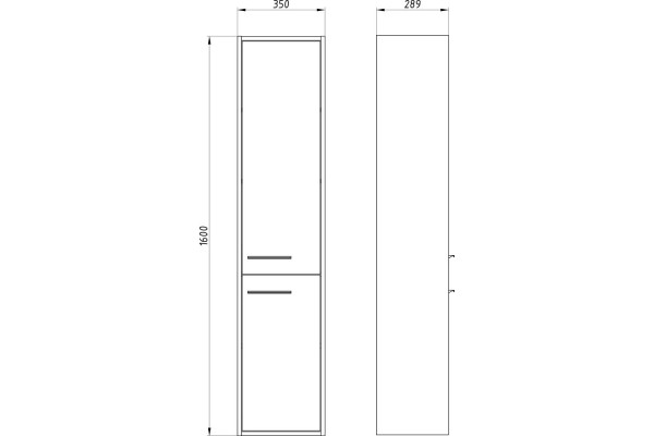 Шкаф-пенал ASB-Mebel Монца 35 подвесной матовый, с дверками