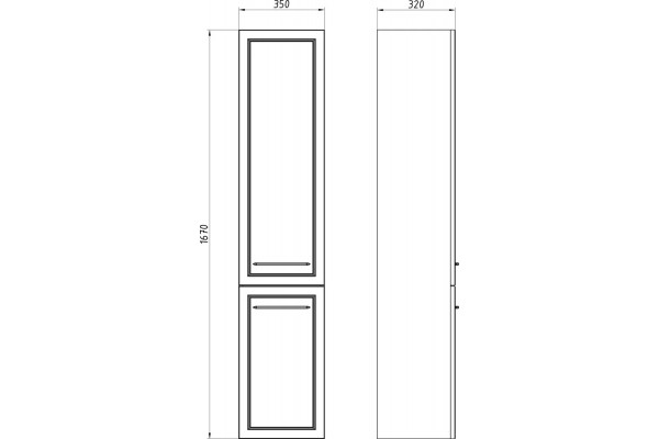 Шкаф-пенал ASB-Mebel Белмонти 35 ясень браш, софт синий, подвесной, матовый