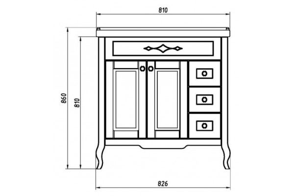 Мебельная раковина ASB-Woodline Melana 800-F80 цвет белый, на тумбу