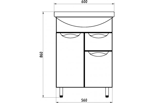 Мебель для ванной ASB-Mebel Мессина 60 с подсветкой, ручки хром