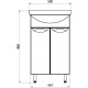 Мебель для ванной ASB-Mebel Мессина 50 с подсветкой, ручки хром