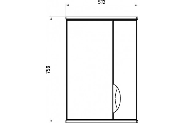 Зеркало-шкаф ASB-Mebel Мессина 50 правое, с полками, с подсветкой