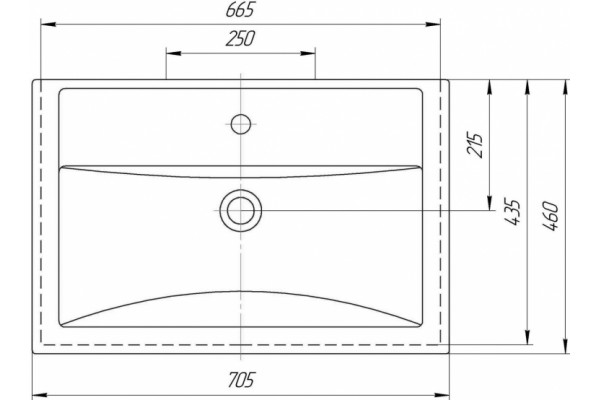Мебельная раковина ASB-Woodline Kirovit Фостер 70 цвет белый, на тумбу