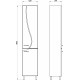 Шкаф-пенал ASB-Mebel Альфа 40 белый ясень с дверками, правый