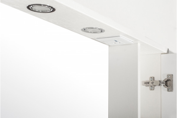 Зеркало-шкаф ASB-Mebel Альфа 65 R белый ясень с полками, правое