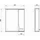 Зеркало-шкаф ASB-Mebel Альфа 65 R белый ясень с полками, правое