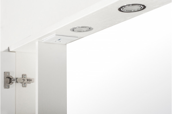 Зеркало-шкаф ASB-Mebel Альфа 65 L белый ясень с полками, левое