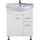 Тумба с раковиной ASB-Mebel Альфа 65 белый ясень, с доводчиками, ручки хром