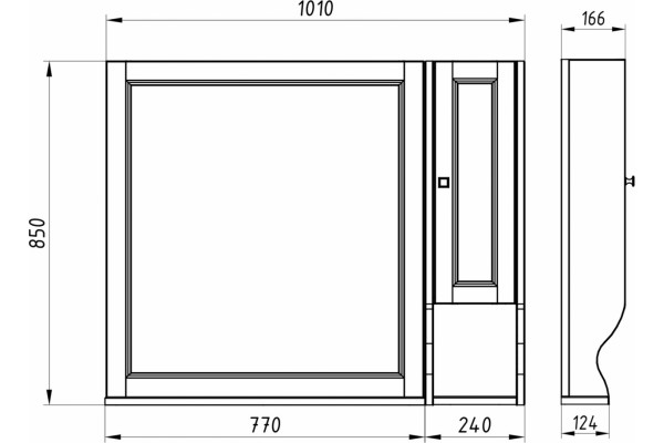 Мебель для ванной ASB-Woodline Гранда 105 напольная, ручки серебро