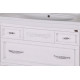 Тумба для комплекта ASB-Woodline Модерн 105 белая, патина серебро, напольная, матовая