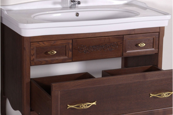 Мебель для ванной ASB-Woodline Модерн 105 антикварный орех напольная, матовая