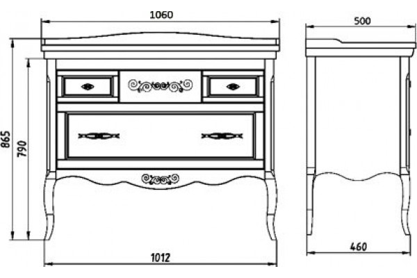 Мебель для ванной ASB-Woodline Модерн 105 антикварный орех напольная, матовая