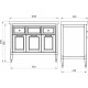 Тумба с раковиной ASB-Woodline Гранда 105 зеленая, матовая, ручки серебро