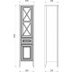 Шкаф-пенал ASB-Woodline Монте 40 R, бежевый, матовый, правый