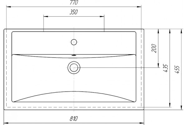Тумба с раковиной ASB-Woodline Монте 80 бежевая, матовая, с доводчиками