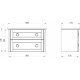 Тумба с раковиной ASB-Woodline Рома 100П подвесная, белая, с ящиками, с доводчиками